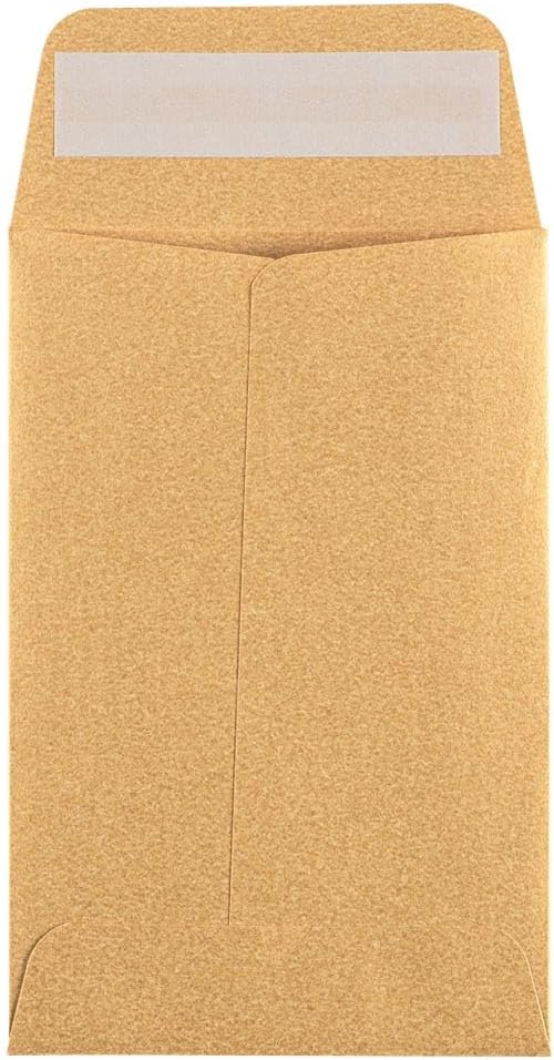 LUXPaper #4 Coin Envelopes | Peel & Press | 3'' x 4 1/2'' | Gold Metallic | 80lb. Text | 250 Qty