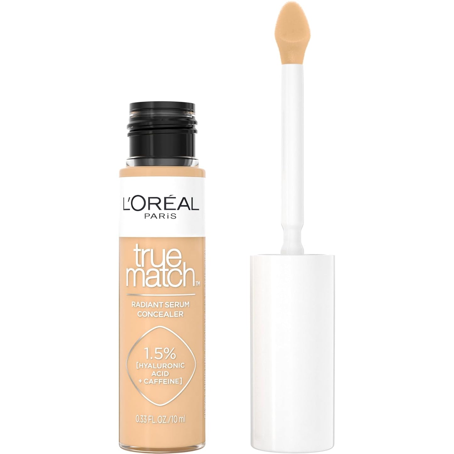 LâOrÃ©al Paris True Match Radiant Serum Concealer, Brightening Under Eye Concealer Make Up with 1.5% Hyaluronic Acid and Caffeine, W5, 0.33 Oz