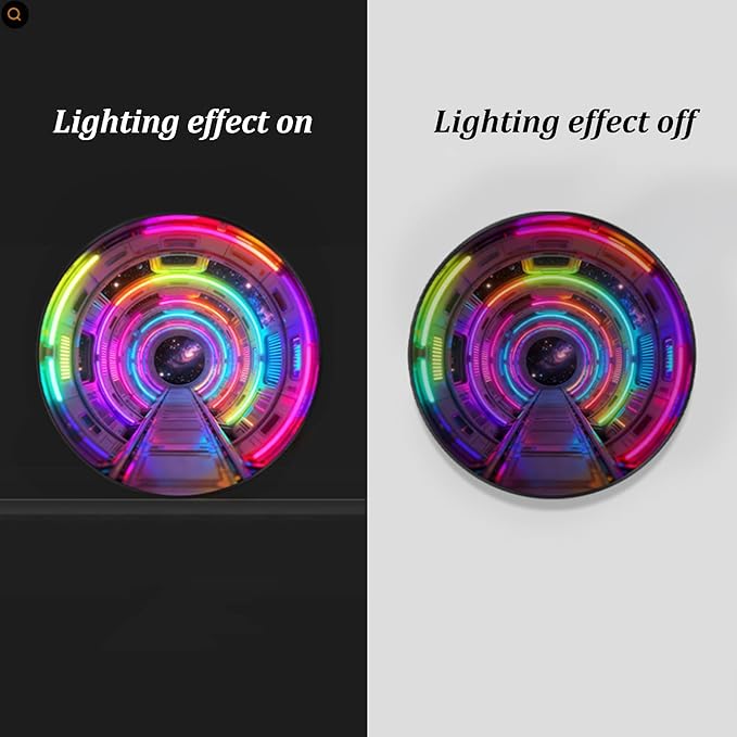 DAJIAYIQI LED Light Decor Wall Art, 3D Wall Sculpture Decoration with Aluminum Frame, Full-screen LED Illuminated Panel, Technological Glowing Wall Art for Bars Hotels E-sports Room(D,50cm)