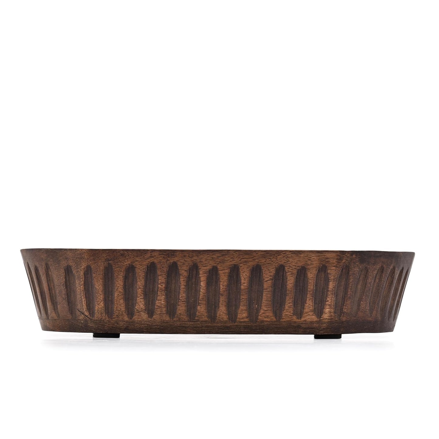 Samhita Mango Wood Decorative Bowls for Home Décor, Decorative Long Wooden Bowl for Table Centerpiece (10" x 6"" x 2"")"