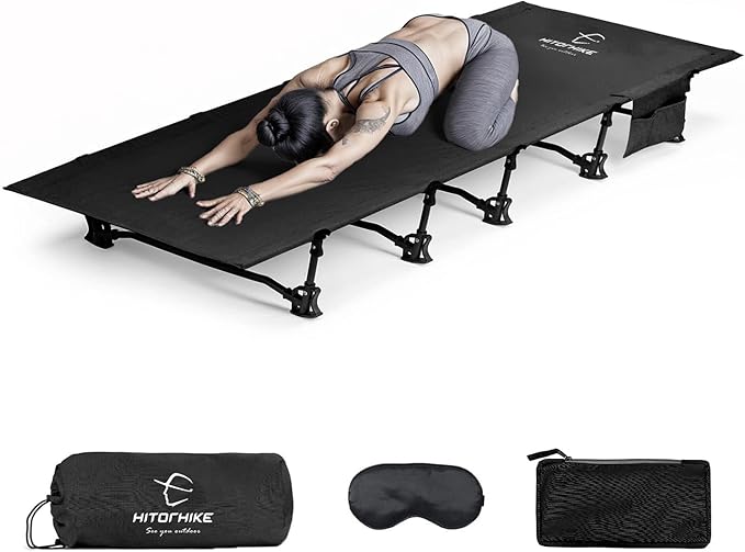 HITORHIKE Camping Cot Compact Folding Cot Bed for Outdoor Backpacking Camping Cot Bed
