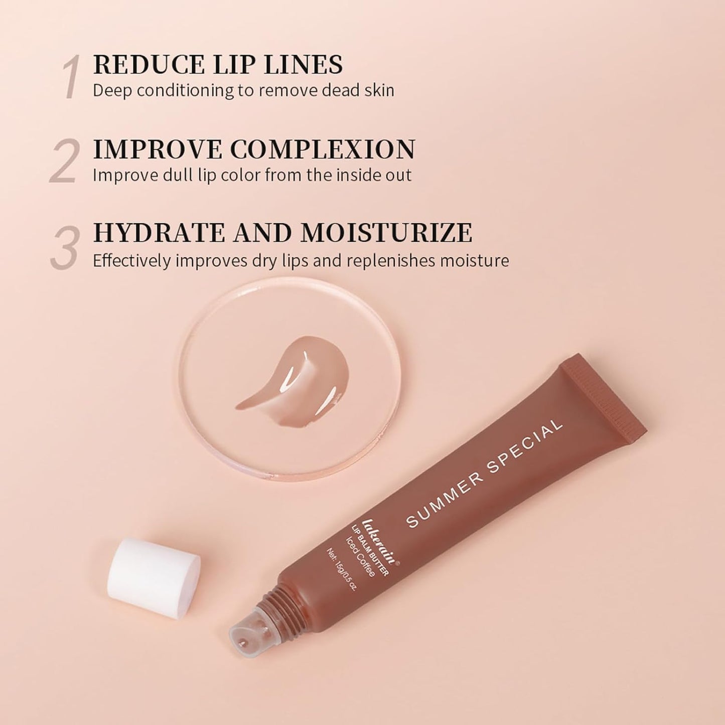 Summer Lip Butter Balm,Moisturizing Hydrating Lip Gloss Balm Set,Long-lasting Non-Sticky Nourishing Lip Care with Natural Ingredients for Soothing Softening Lips(#4-Cake)