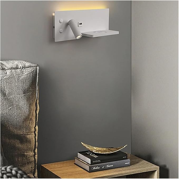 Wireless Charging Column Modern Minimalist Style LED Tone Wall Light Black White Luxury Home Decor Home Appliances Bedroom Nightstand,Chandelier