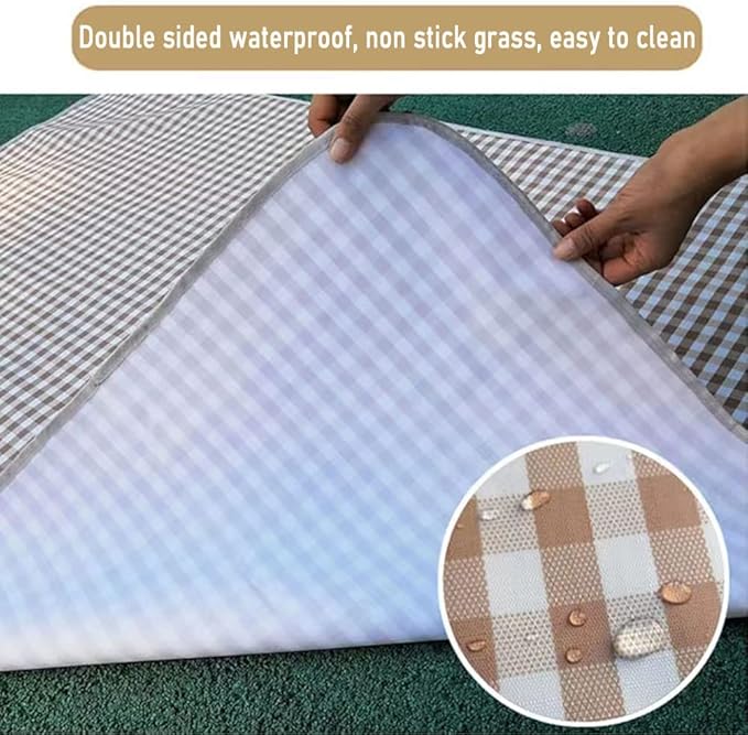 Extra Large Beach Blanket Outdoor Picnic Blankets, Foldable Waterproof Sand Free Picnic Mat for Festival BBQ Park Grass Lawn Camping Hiking Travel Concerts (Brown, 80x60 in)