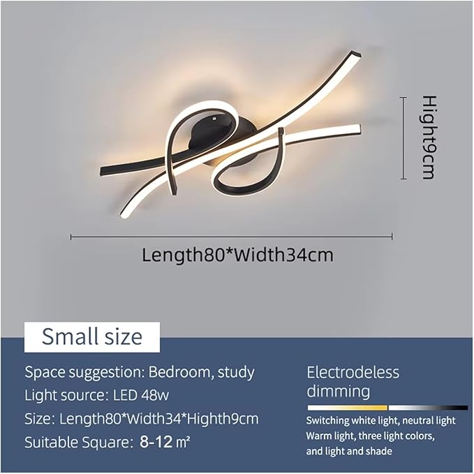 Smart Home Led Pendent Light Living Room Bedroom Study Room Hanging Light Black/Gold Art Decoration Chandelier,for Home Decor