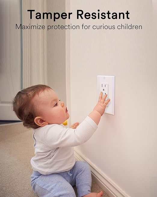 Lumary Smart USB Outlet with Type-C & USB-A Ports, WiFi in-Wall Outlet Compatible with Alexa & Google Home, Remote & Voice Control, Timer, FCC Certified, Tamper-Resistant, 1 Pack