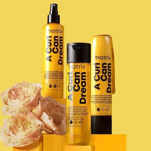 MATRIX A Curl Can Dream Weightless Moisture Shampoo, Conditioner and Spray Set | For Wavy Hair | All Day Frizz Control | With Manuka Honey Extract and Rose Water | Silicone Free | Luxury