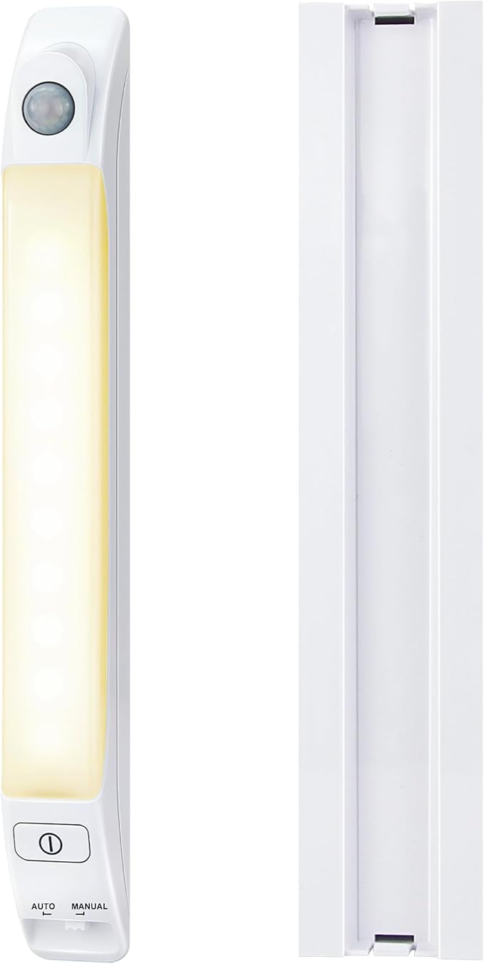 LUXSWAY LED Motion Sensor Light Indoor, Dimmable Under Cabinet Lights, Manual ON/Off, Battery Operated Closet Lighting Bar, Shelf Light, Stick-on Anywhere Night Lighting for Kitchen Wardrobe Pantry