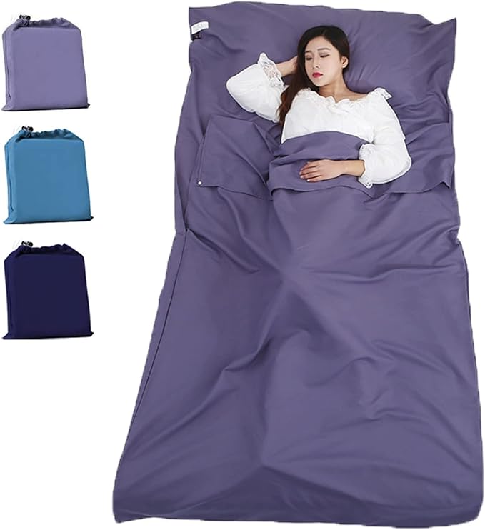 Sleeping Bag Liner Portable Travel Camping Sheets Lightweight and Compact Sleeping Sack Sheets for Adults Comfortable Liners for Traveling Hotel Camping Picnic Hostels Backpacking