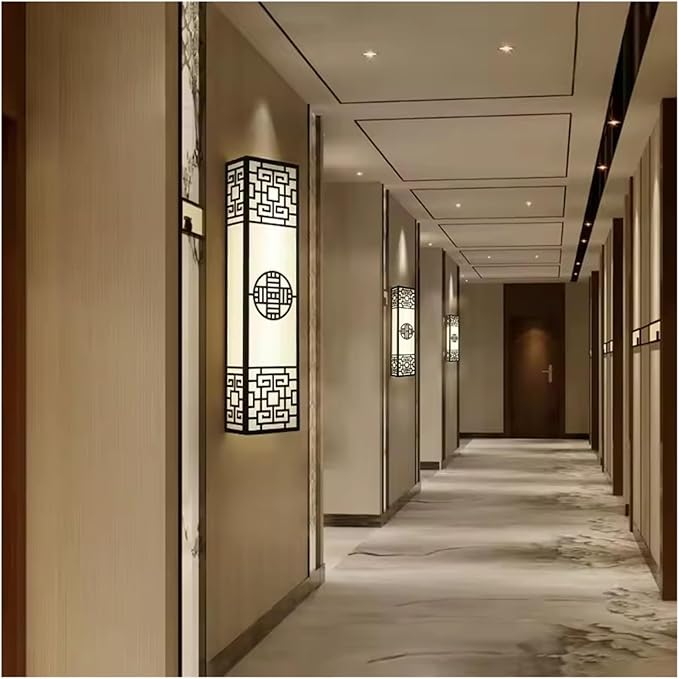 Chinese Style Bedroom Wall Lamp Strip Shaped Zen Background Wall Bedside Lamp Living Room Hallway Stairs Hotel Lighting