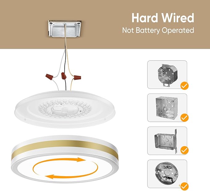 13 Inch Flush Mount Ceiling Light with Night Light, 5CCT Modern White Gold LED Ceiling Light Fixture, 25W 2500LM 2700K-6500K Adjustable, Dimmable Light Fixtures Ceiling Mount for Bedroom Hallway, ETL
