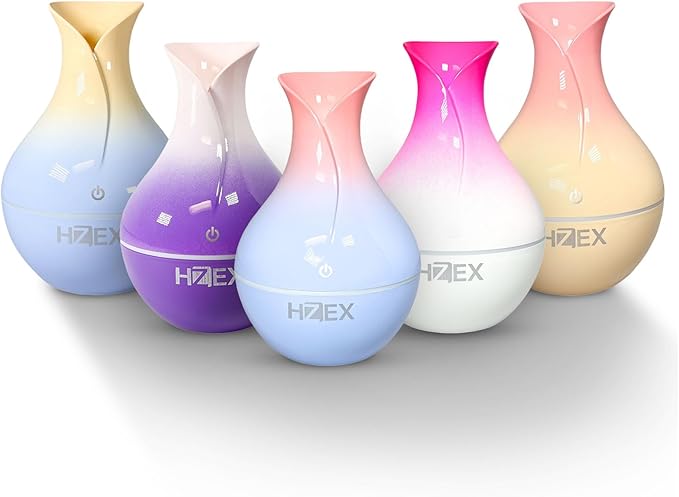 Spiral Essential Oil Diffuser with 7 Color Changing Lights and 5V USB Cable for Home Office, 130ml Mist Humidifier Silent Aroma Diffusers, Variant Colors (Fuchsia)