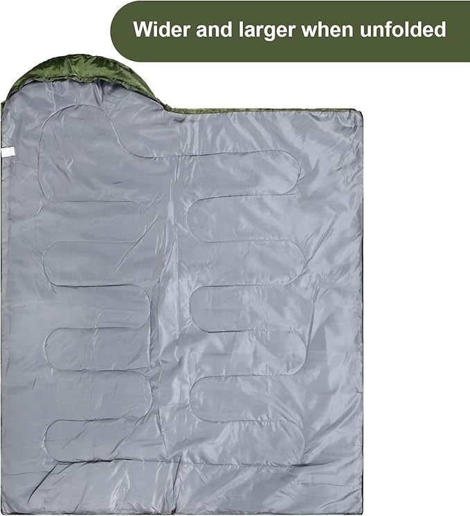 Tudomro 2 Pcs Camping Sleeping Bag for Adults, Lightweight Packable Waterproof Camping Gear Equipment to Keep Warm for Spring Summer Fall Indoor Outdoor Backpacking Hiking Travel