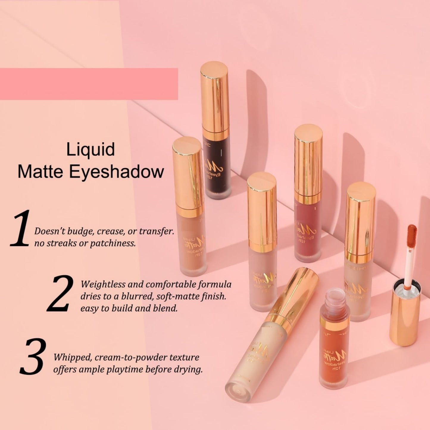 MAEPEOR Matte Liquid Eyeshadow 10 Colors Naked Smooth Creamy Eyeshadow Long Lasting and Waterproof Lightweight Cream Eye Shadow (P07 Spruce)