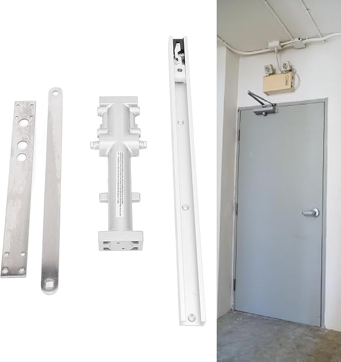 GOTOTOP Automatic Door Closer Hydraulic Commercial Grade Closer Adjustable Spring 2-Stage Speed for 40-65kg Doors up to 1100mm with Aluminum Alloy Construction