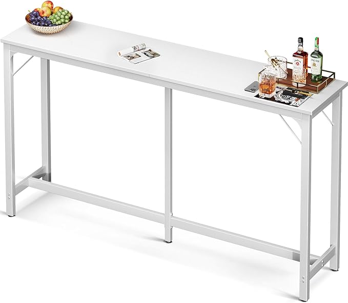 ODK 71 Inch Bar Table, Bar Height Pub Table, Counter Height Bar Table, Rectangular High Top Kitchen & Dining Counter Tables with Sturdy Legs & Easy-to-Clean Top, White