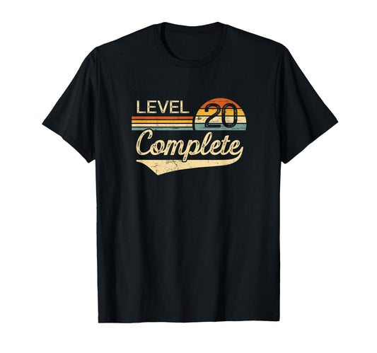 Level 20 Complete Vintage 20th Wedding Anniversary T-Shirt