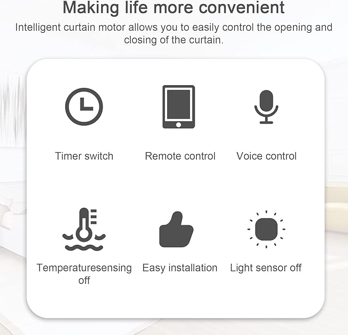 WiFi Intelligent Curtain Motor Electric Curtain Robot Automatic Opener No Wiring with Gateways Support APP Remote Control Timer Setup Temperature & Sensing Compatible with