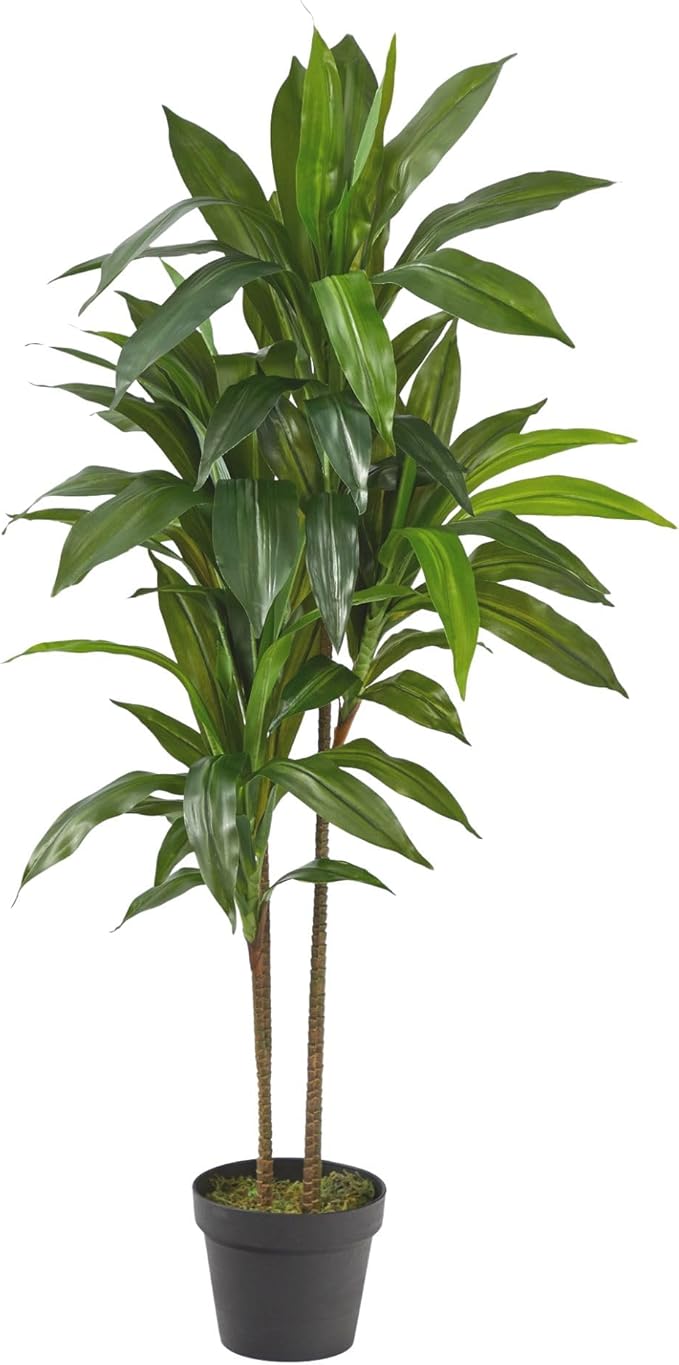 Nearly Natural 48in. Dracaena Artificial Plant with Green Real Touch Leaves - Lifelike Indoor Décor