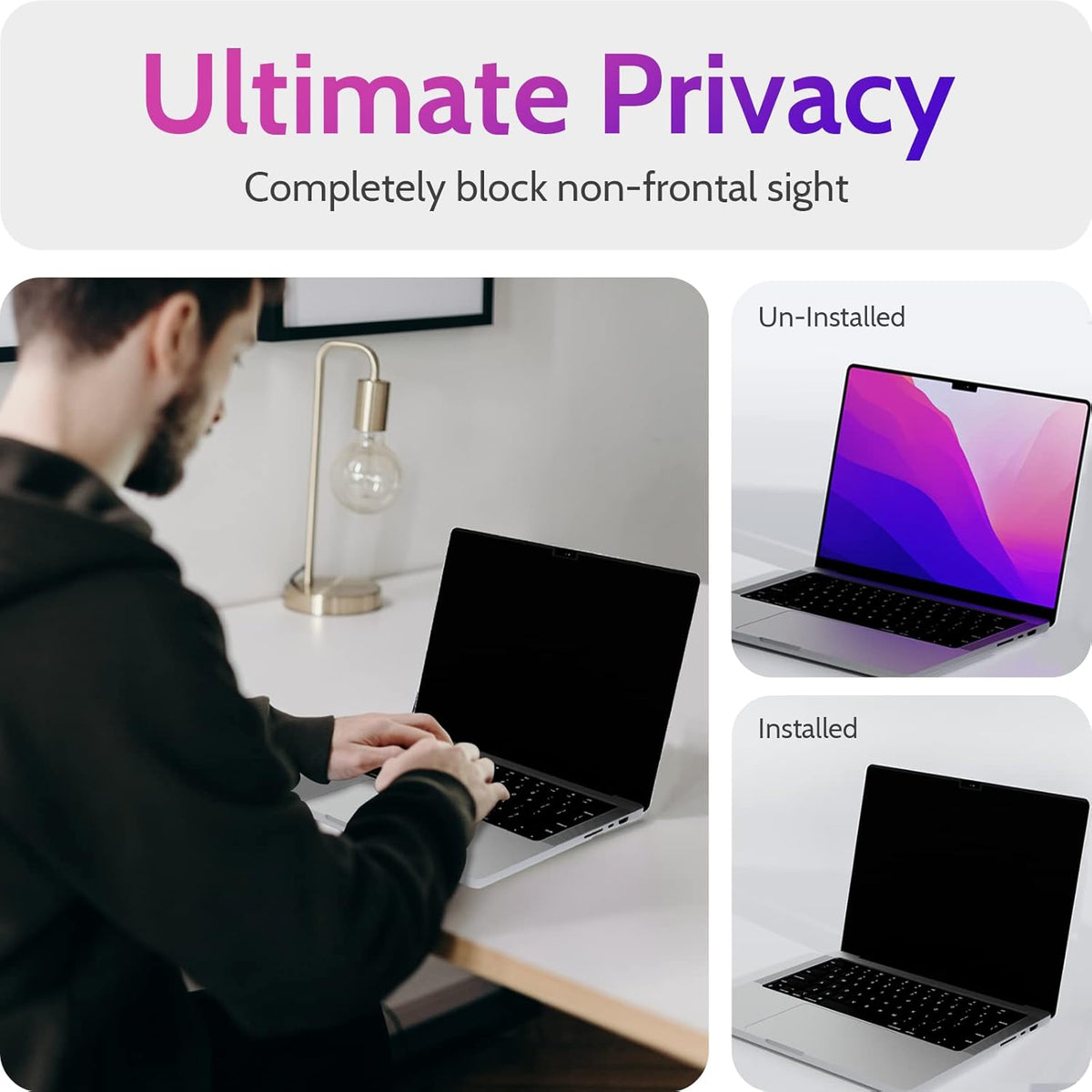 Magnetic Privacy Screen for MacBook Pro 14 Inch (2021-2024, M1, M2, M3, M4), Removable Matte Blue Light Glare Filter for Mac Pro 14.2" Laptop Computer