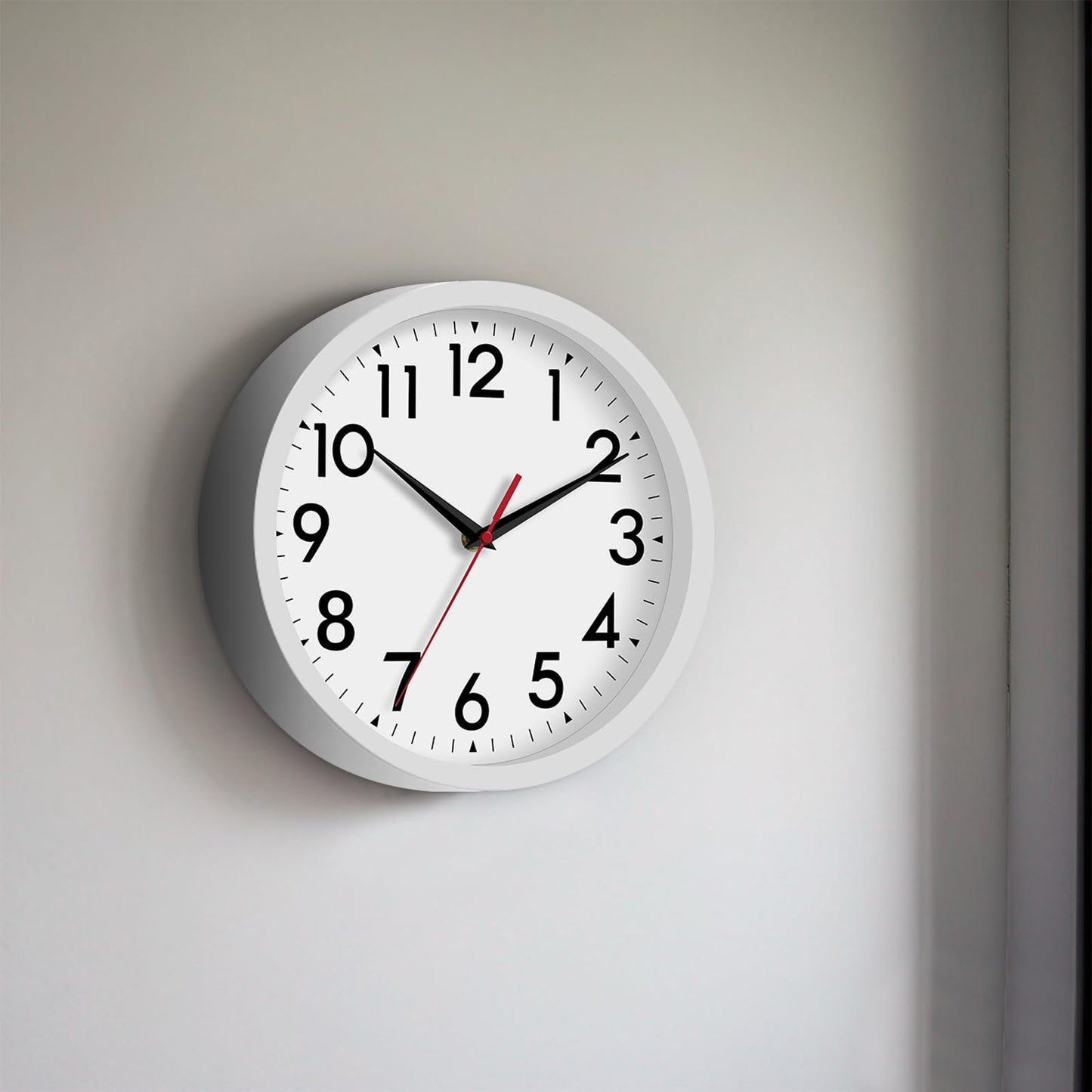 DAXSMY 12 Inch Wall Clock Silent Non-Ticking Battery Operated Analog Clock Decorative for Office Kitchen Outdoor Living Room Classroom Bedroom Bathroom School(Black)