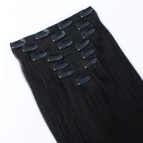 SixStarHair 20inch Italian Yaki Straight Clip In Hair Extensions 120g per Pack Long and Thick Premium Textured Hair Extensions For Black Women Remy Virgin Human Hair Clip Ins