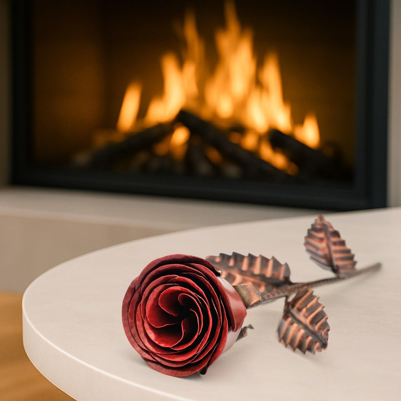 COPPER AGE Bronze Anniversary Rose with Stand – 8th & 19th Anniversary for Women - Eternal Metal Flower - Gift for Wife, Bronze Gift for Wife, Metal Rose Decor