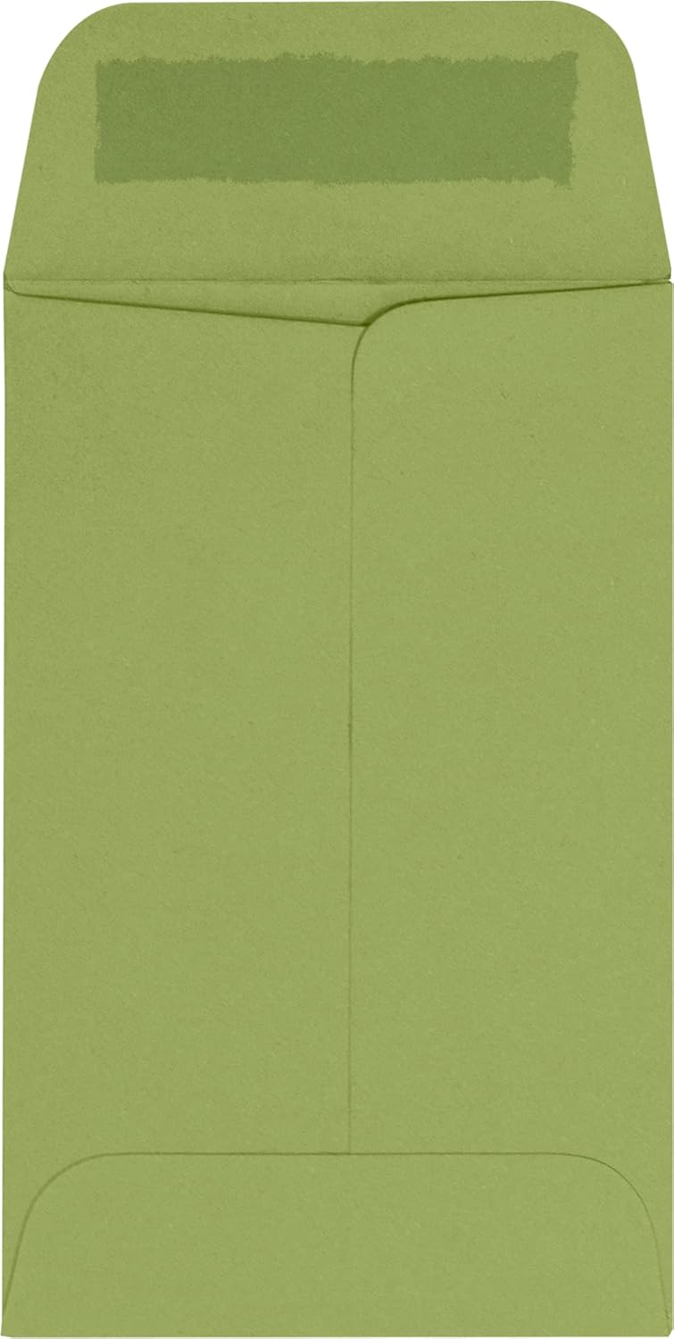 LUXPaper #1 Coin Envelopes | 2 1/4" x 3 1/2" | Avocado Green | 70lb. Text | 1,000 Qty