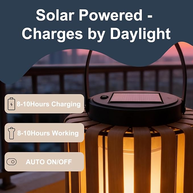 Large Solar Lanterns Outdoor Waterproof Garden Decor, Gifts for Women Mom Grandma Outdoor Solar Lantern Lights for Yard, Patio, Lawn,Pathway, Landscape