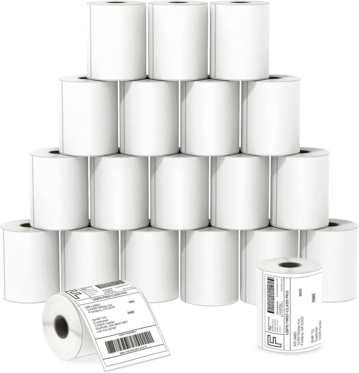 MFLABEL 4x6 Thermal Shipping Labels - 20 Rolls of 250, Perforated & Smudge-Proof Direct Thermal Labels Compatible with Rollo, Zebra, Munbyn |for Amazon USPS UPS FedEx Shopify (Not for Dymo/Brother)