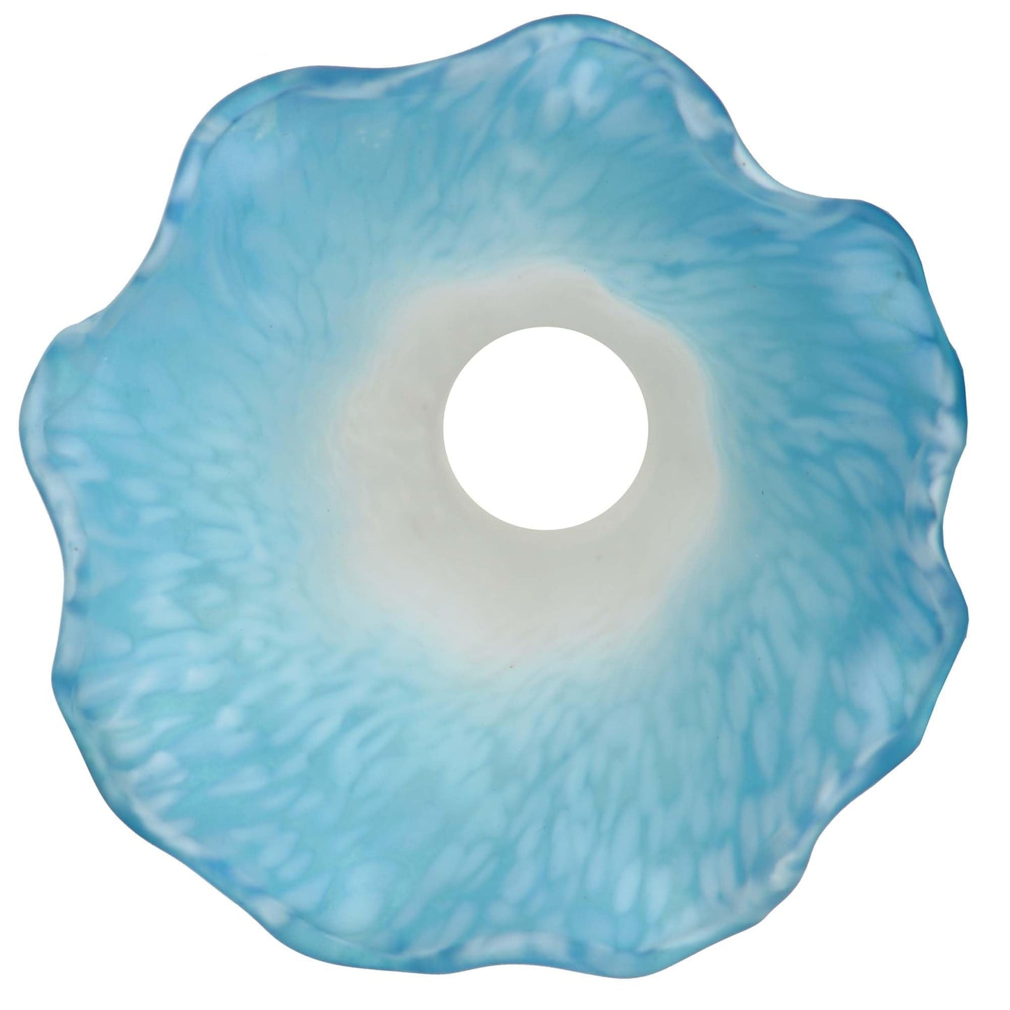 Bieye LS04S Lily Flower Blown Glass Lampshade (White Blue, Opening I.D. 0.87" x O.D. 1"")"