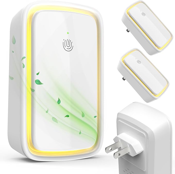 Plug In Air Ionizers Negative Ion Technology Air Purifier for Home & Office, Quiet Negative Ion Air Freshener for Small Rooms, Bedrooms, Living Rooms, 4-Pack