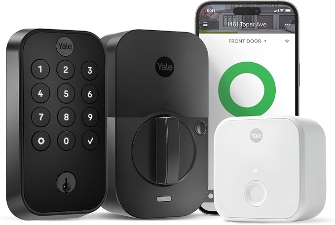 Yale Assure Lock 2 Keypad with Wi-Fi Connect, Black Suede Deadbolt for Vacation Rental Hosts, YRD410-CB1-BSP