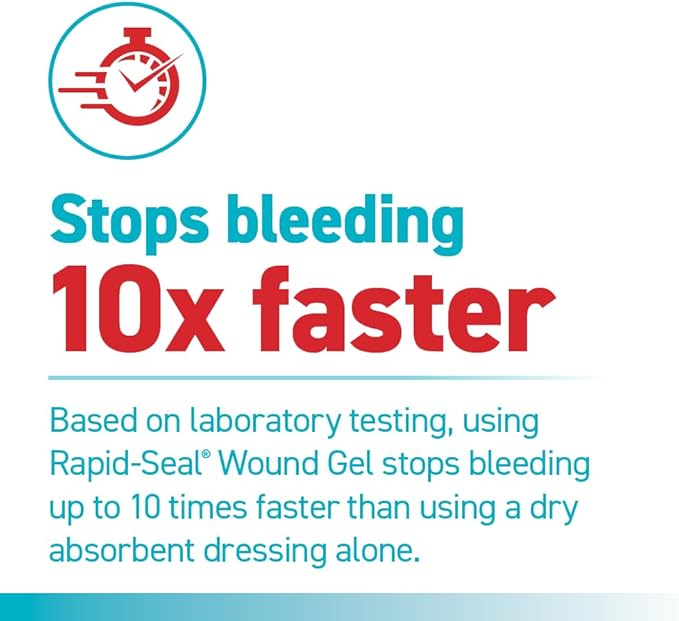 Rapid Seal 15pc Hemostatic First Aid Wound Care Kit | Stops Bleeding in Seconds | Quick Effective Bleed Control | for Blood Clotting, Trauma Kit, Blood Thinner Patients, Survival Gear and Supplies