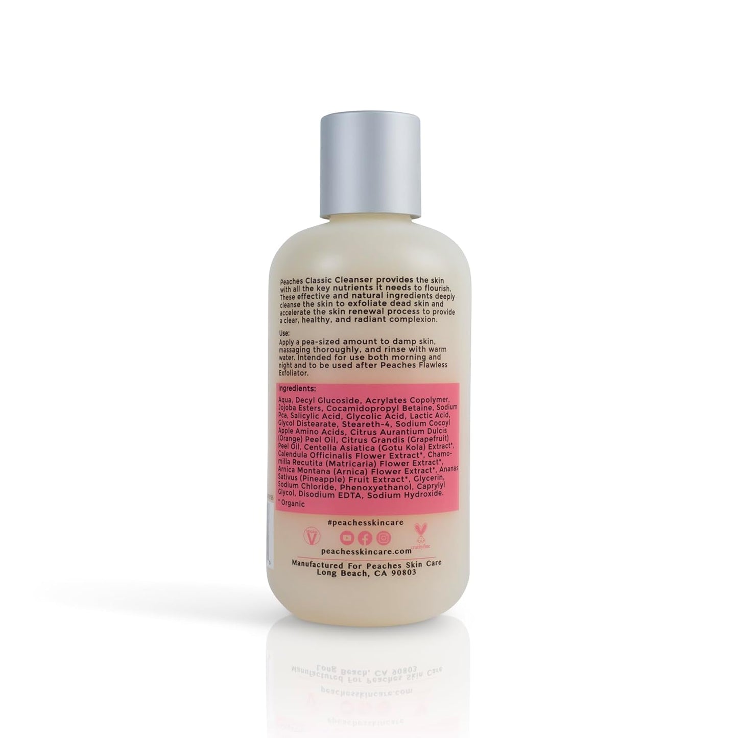 Hydrating Facial Cleanser – Gentle Daily Face Wash with Grapefruit, Sugar Cane, and Gotu Kola – Lightly Exfoliating Vegan Formula for All Skin Types – Classic Cleanser (8 oz)