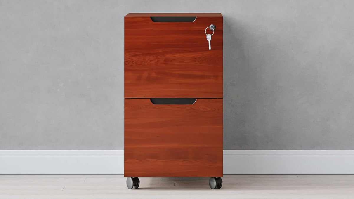 ZURI Hayes Modern 2 Drawer Mobile Legal and Letter Filling Pedestal - Light