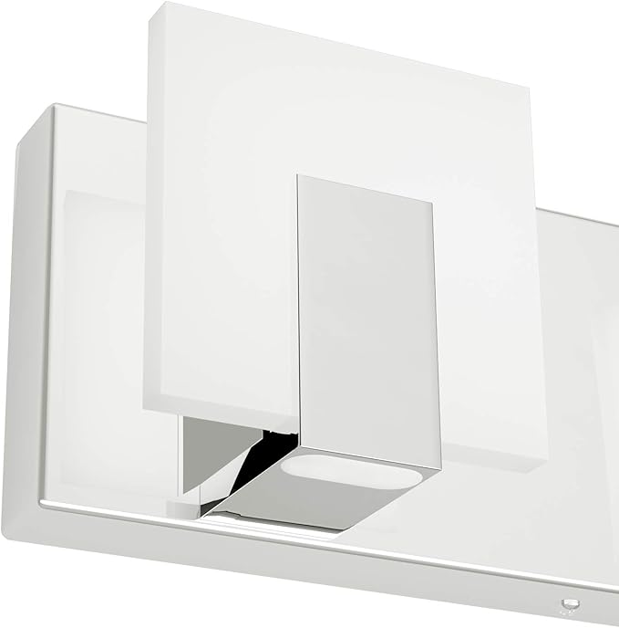 Aipsun 4 Lights Dimmable Modern LED Vanity Light for Bathroom Frosted White Acrylic Chrome Up and Down Bathroom Wall Light Fixtures Over Mirror(White Light 6000K)