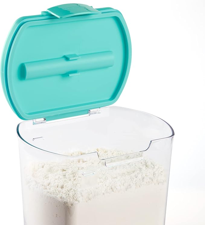 Progressive ProKeeper Baker's Airtight Kitchen Storage Canister Container Set for Flour, Sugar & More, Keeps Ingredients Fresh, with Accessories (Turquoise, 6- Piece)