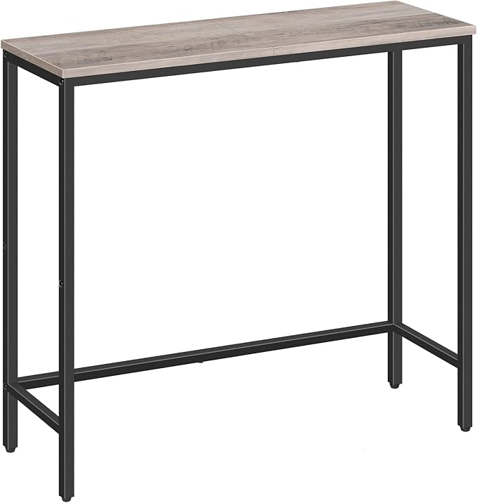 HOOBRO Narrow Console Table, 29.5" Small Entryway Table, Thin Sofa Table, Side Table, Display Table, for Hallway, Bedroom, Living Room, Foyer, Greige and Black BG75XG01