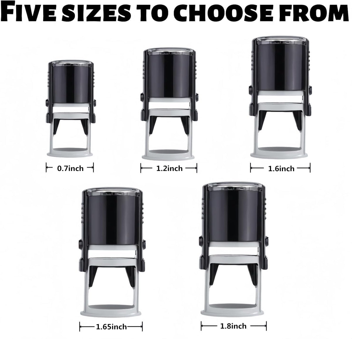 Multi-Size Custom Stamps Self Inking Personalized Logo Name Image Return Address Rubber Stamps for Office Business Personal Use(Round-1.25inch)