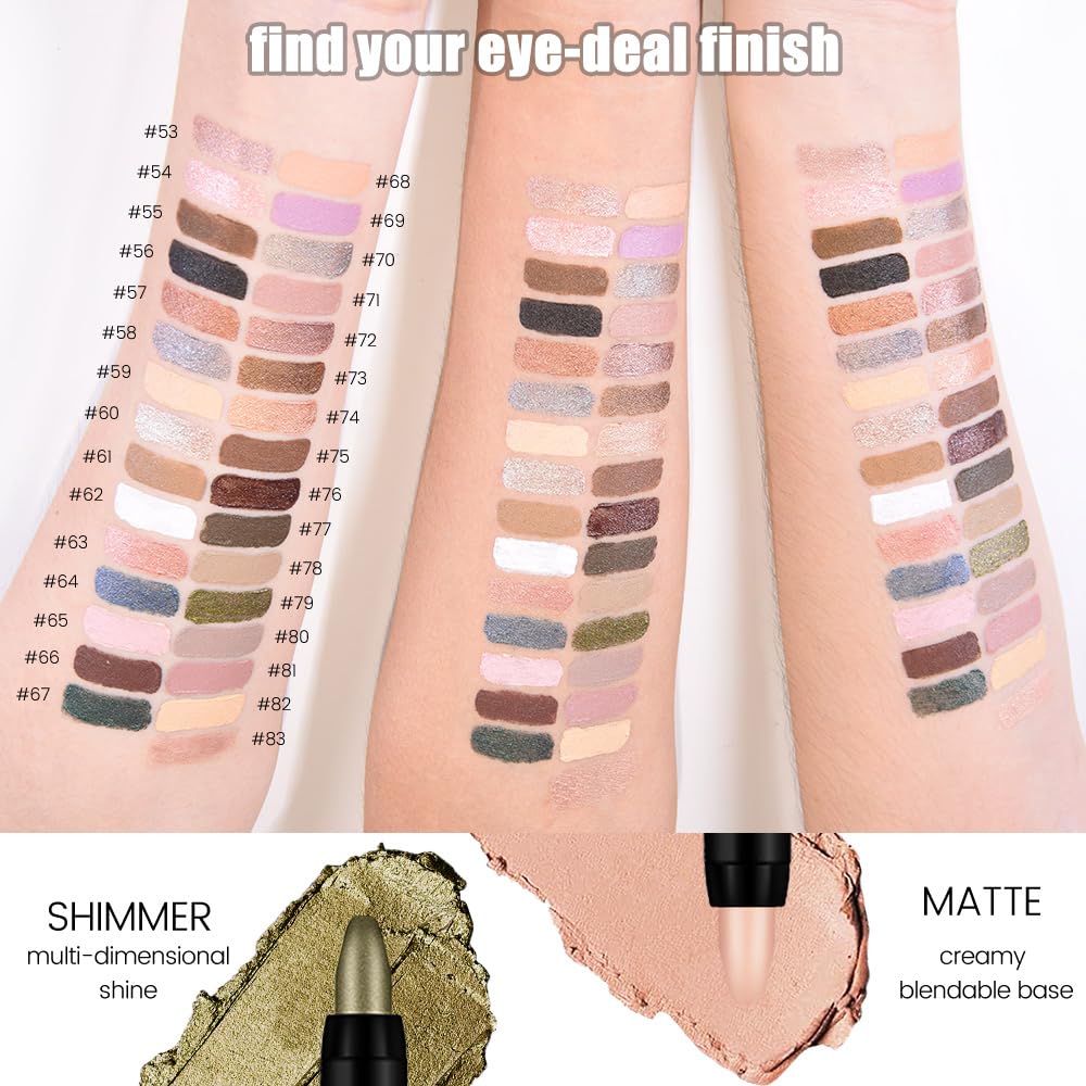 Kaely Cream Eye Shadow Sticks, Mocha Reddish Matte Eyeliner Pencil Eyeshadow Palette Makeup, Eye Highlighter Brightener Stick for Older Women Waterproof Pigmented, sombras para ojos, New-66