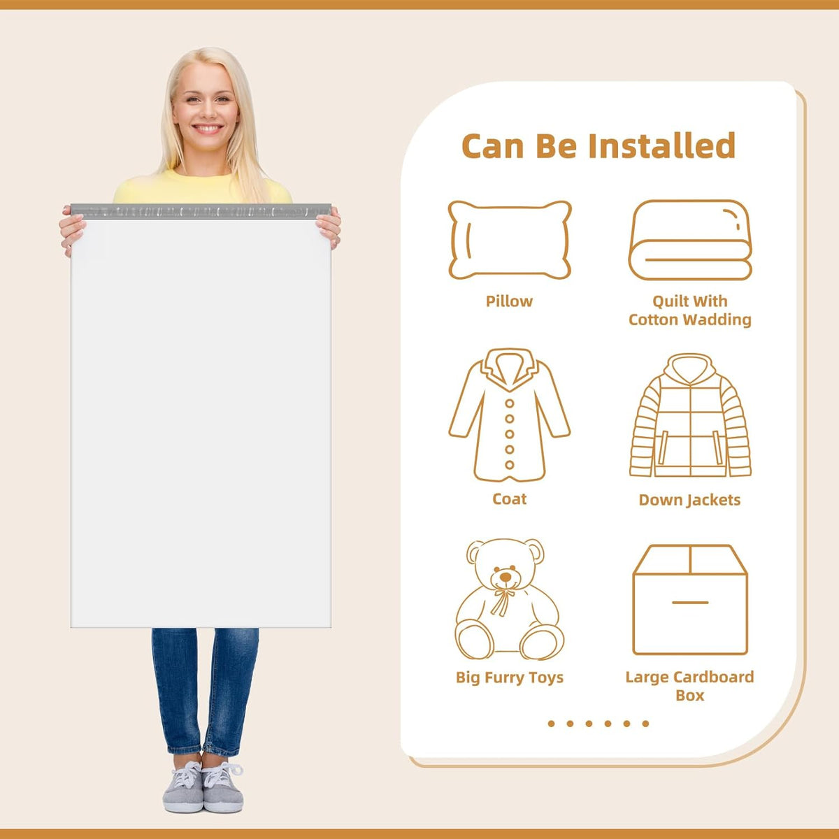 Fuxury Extra Large Poly Mailers 24x36" 50 Pcs, 2.5mil Bulk Shipping Bags for Clothing,Strong Adhesive Shipping Envelopes for Small Business Supplier,XL Poly Mailing Envelopes White