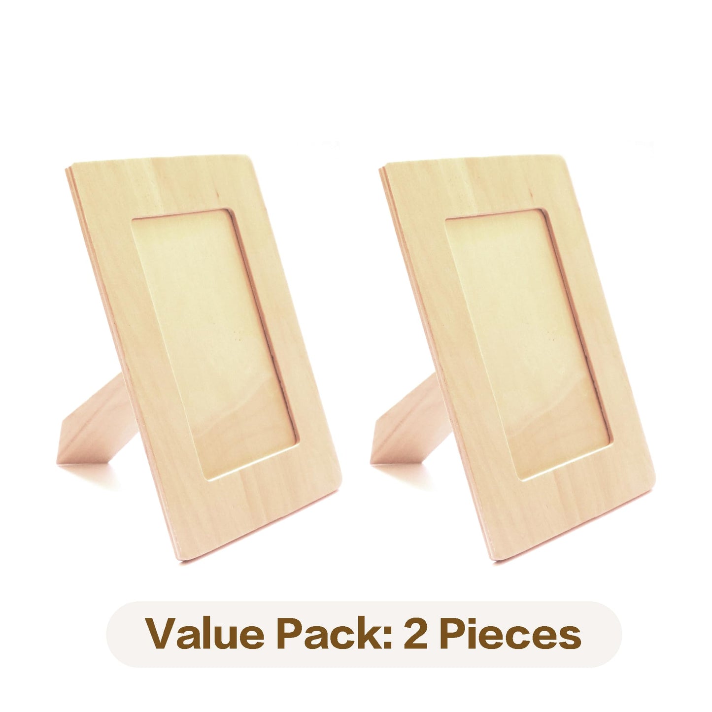 LWR CRAFTS Wooden DIY Photo Frame 4" x 6"" Pack of 2"