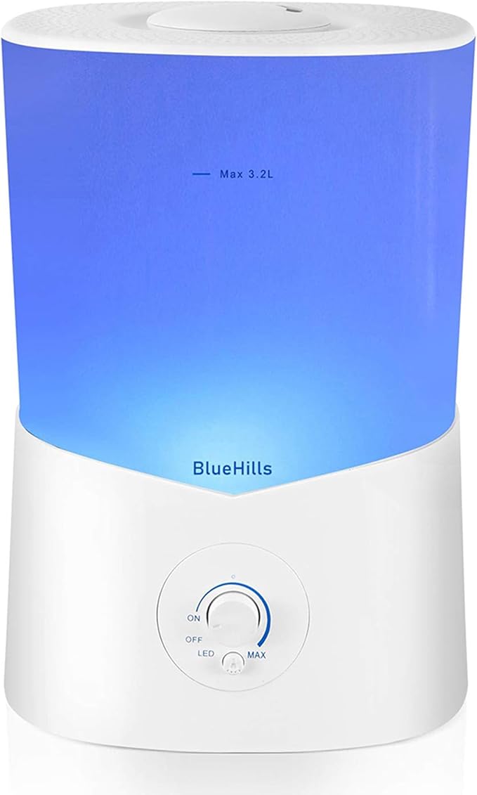 BlueHills Premium 3000 ML XL Essential Oil Diffuser Aroma Humidifier 3 Liter Big Capacity Huge Size Plant Baby Living Room Décor Lights Home High Mist Long Run Time Aromatherapy Diffuser White 3L-K1
