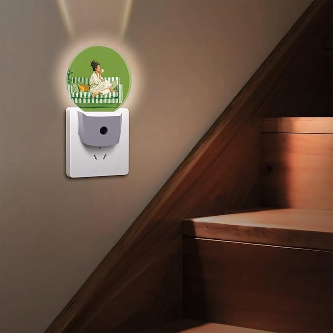 Night Lights Plug Into Wall, Elegant Interior LED Smart Light Sensor Night Light Auto Dusk to Dawn for Hallway, Bedroom, Bathroom, Stairway