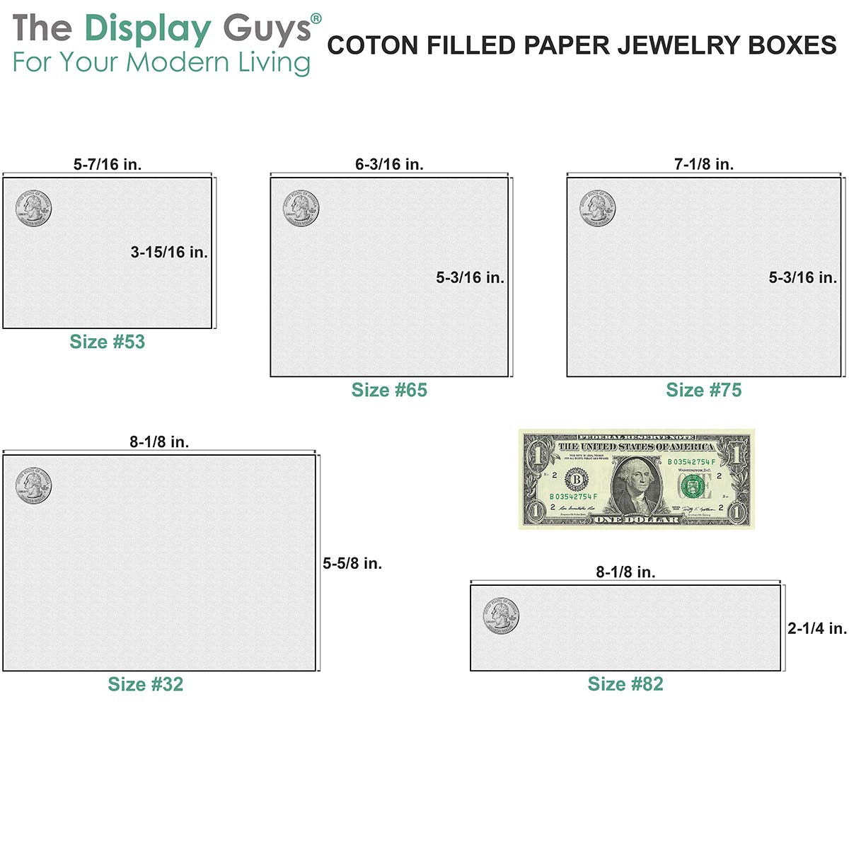 TheDisplayGuys - 25-Pack #75 Cotton Filled Cardboard Paper Jewelry Boxes Gift Case - Kraft Brown (7.1" x 5.2" x 1.3") - for Shipping or Storage