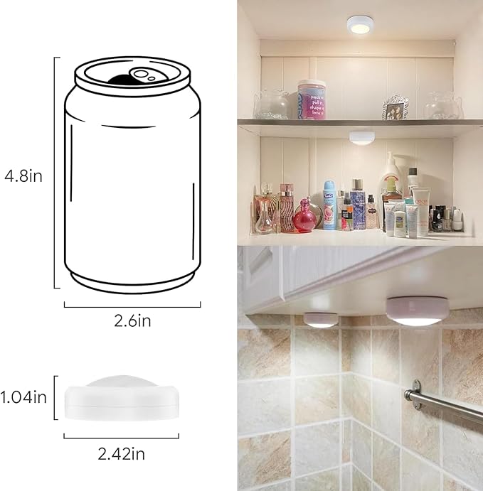 Puck Lights with Remote Control, 16 Color Changeable Wireless LED Light,Under Cabinet Lights, Battery Operated Light with Dimmer & Timmer Great for Closet, Bedroom,Kitchen(12 Packs)