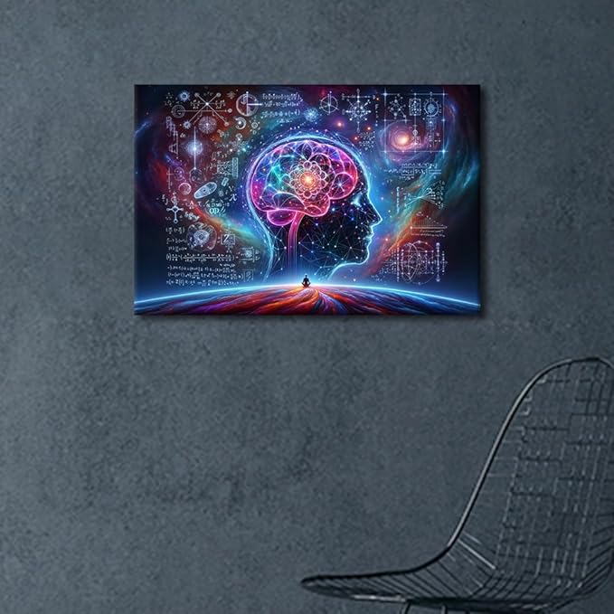 TUMOVO Canvas Wall Art AI Print Artwork Canvas Bedroom Wall Decor Modern Technology Art Work Robot Brain Wall Art for Living Room Office Artificial Intelligence Pictures for House 16" Wx24 Hx1 Panel