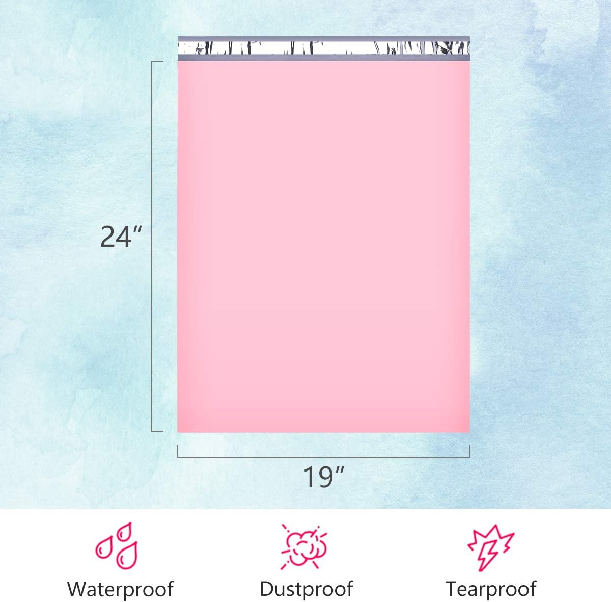 UCGOU Poly Mailers 19x24 Inch Light Pink 100 Pack Extra Large Shipping Bags Strong Thick Mailing Envelopes Self Seal Adhesive Waterproof and Tear Proof Boutique Postal for Clothing Quilt and More