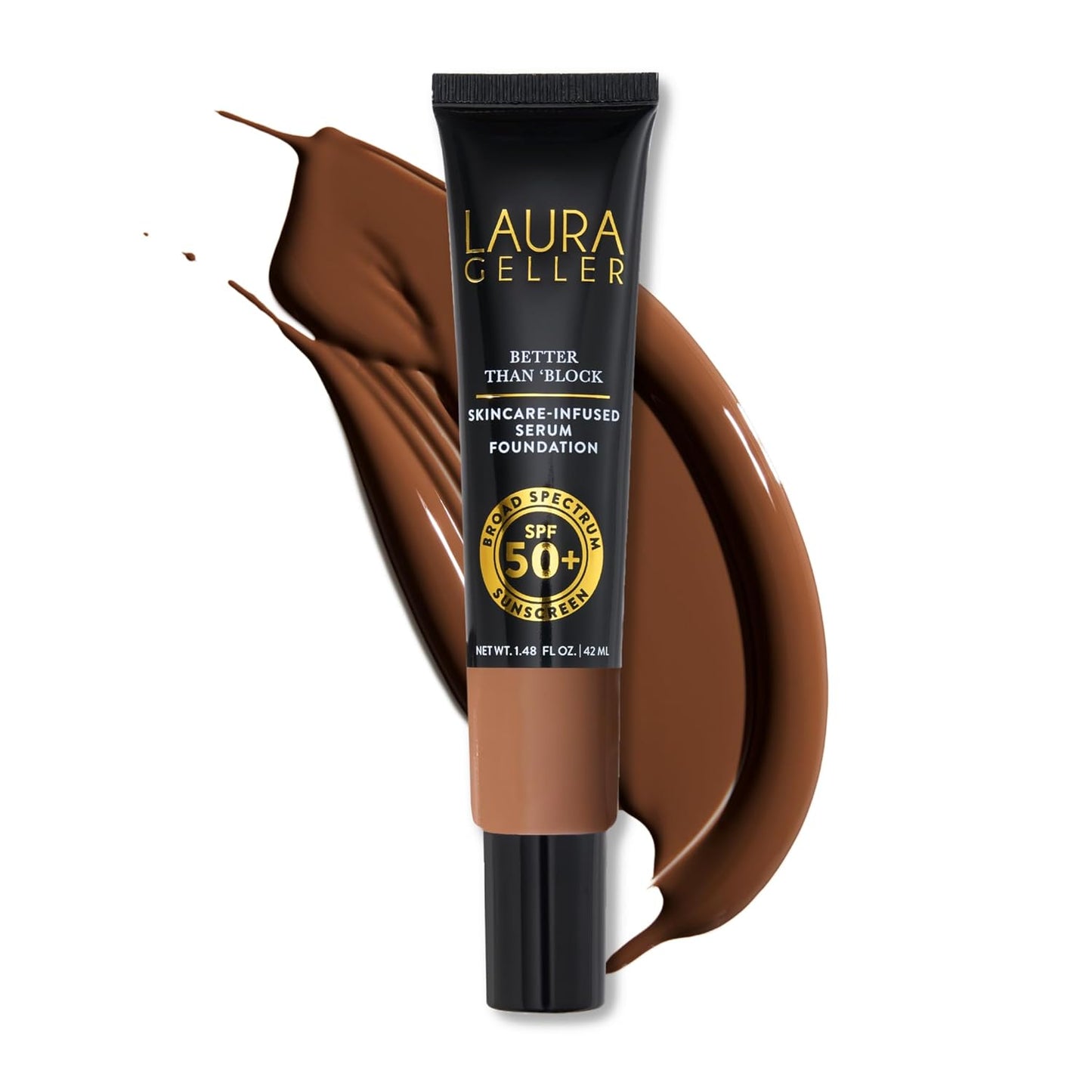 LAURA GELLER NEW YORK Better Than âBlock Skincare-Infused Serum Foundation with Broad Spectrum SPF 50+, Deep